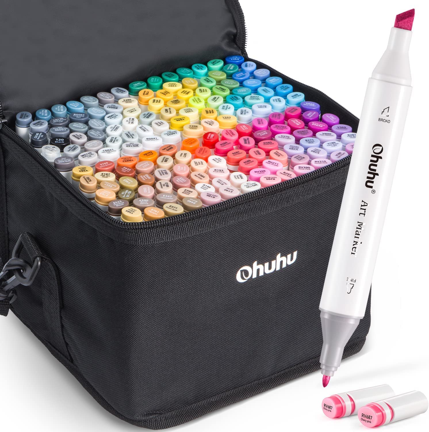 Ohuhu 160 Colors Dual Tips Alcohol Art Markers, Fine & Chisel
